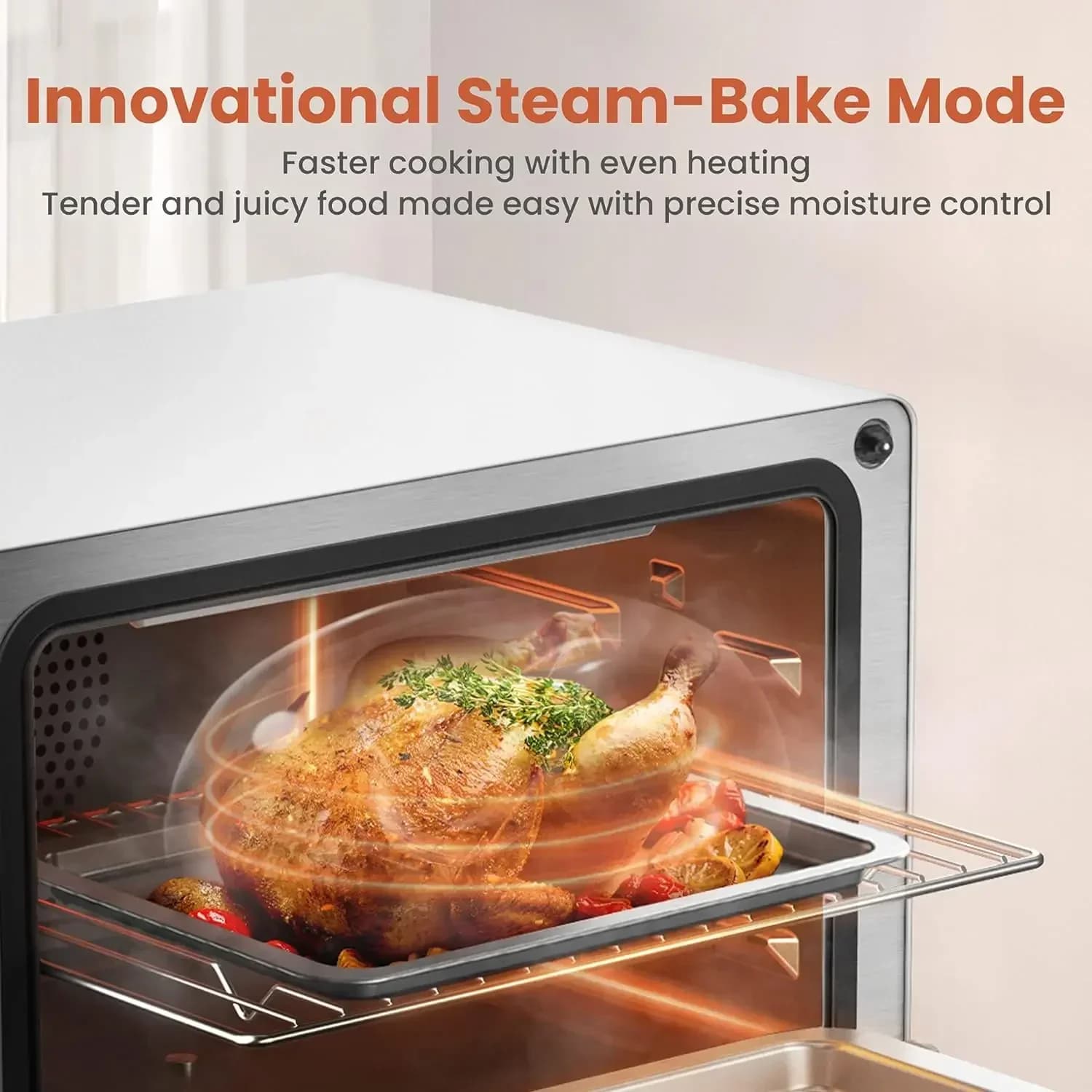 Vendite calde ChefCubii Forno a vapore a convezione da banco 4 in 1, friggitrice ad aria, disidratatore con cottura a convezione vera, cottura a vapore,