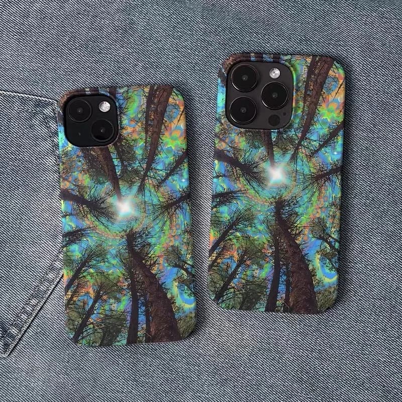 Ins Green Chaotic Forest Phone Case for IPHONE 17 Air 16E 15 PROMAX 14 Plus 13 12 MINI 11 PRO 16Plus XR XS Acrylic Phone Cover