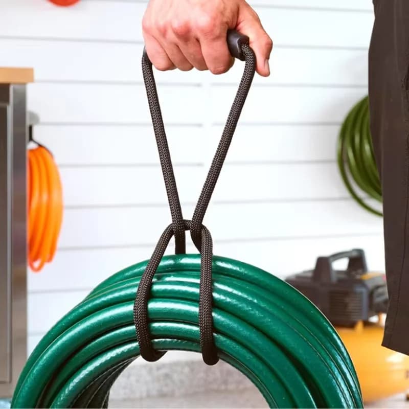 Cinghia di Stoccaggio per Tubi da Piscina e da Giardino, Cavi, Cinghia Portacavi Resistente con Gancio e Anello, Appendiabiti e Organizzatore con Maniglia