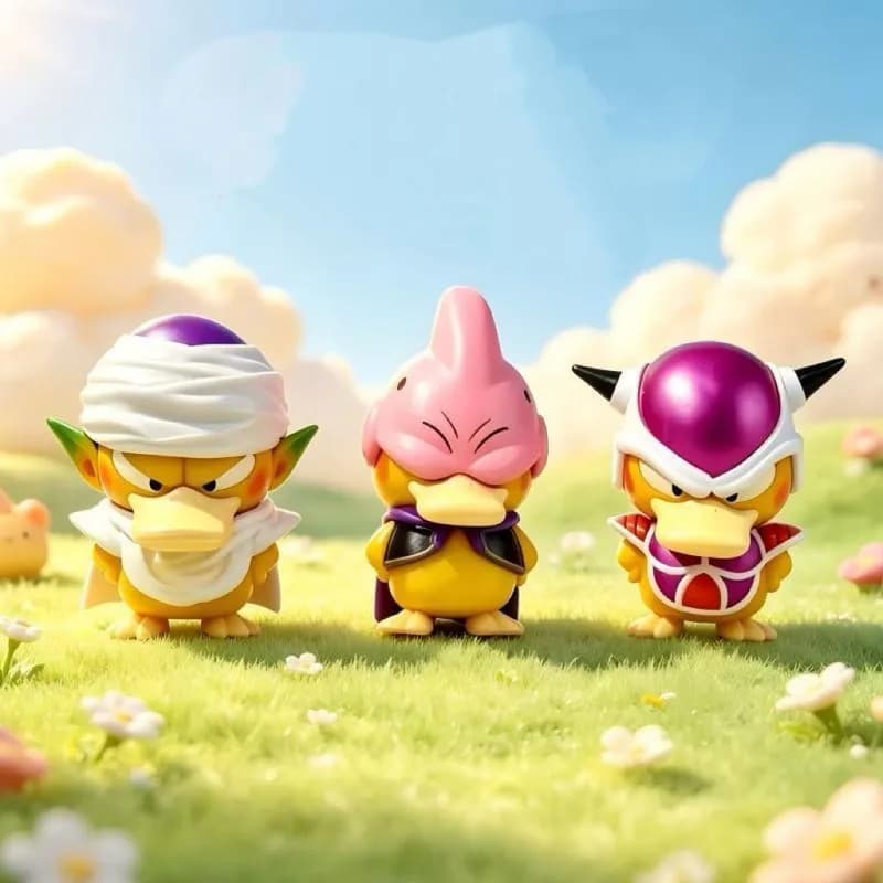 Anime Psyduck Cos Dragon Ball Frieza Majin Buu Piccolo Figures Q Version Car Decoration Desktop Ornament Collectible Toys Gift
