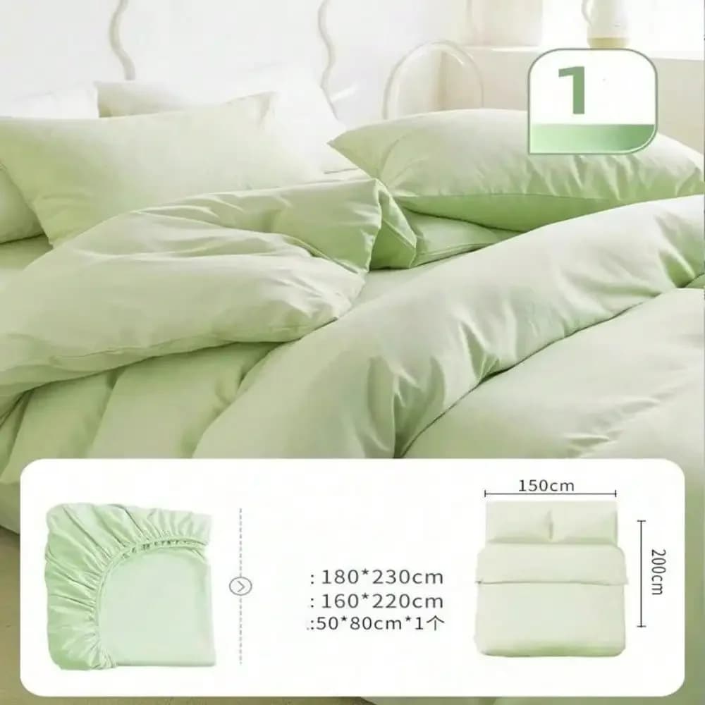 4Pcs Disposable Bedding Sheet Set, Thickened Non-Cotton Sterile Bed Linens with Fitted Sheet Duvet Cover Pillowcases, Portable Waterproof Travel Bed Kit for Hotel Business Trip Camping, Practical Travel Essential Gift