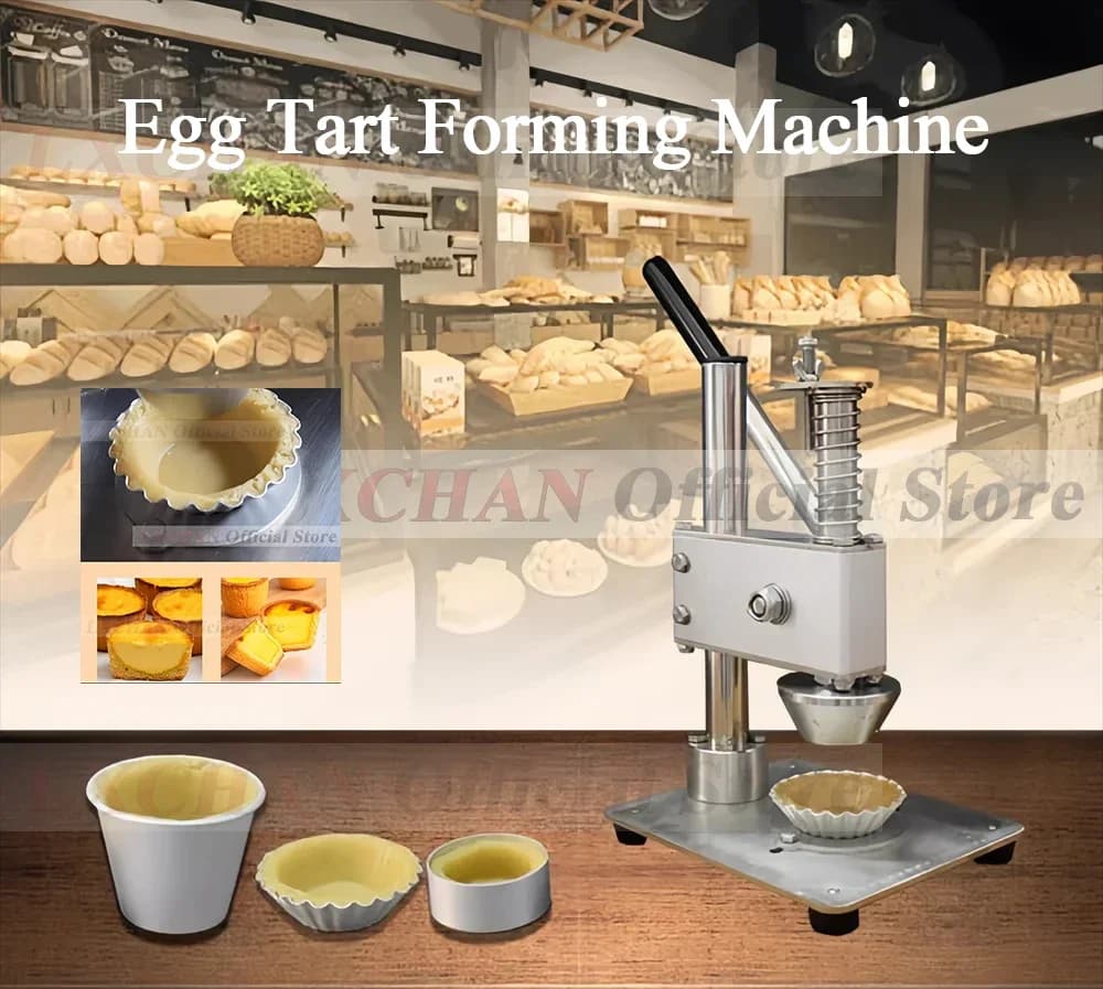 HomeWise Commercial Manual Egg Tart Shape Machine Stainless Steel Non-Stick Cupcake Mold Multiple Size Baking Mould Pastry Tool