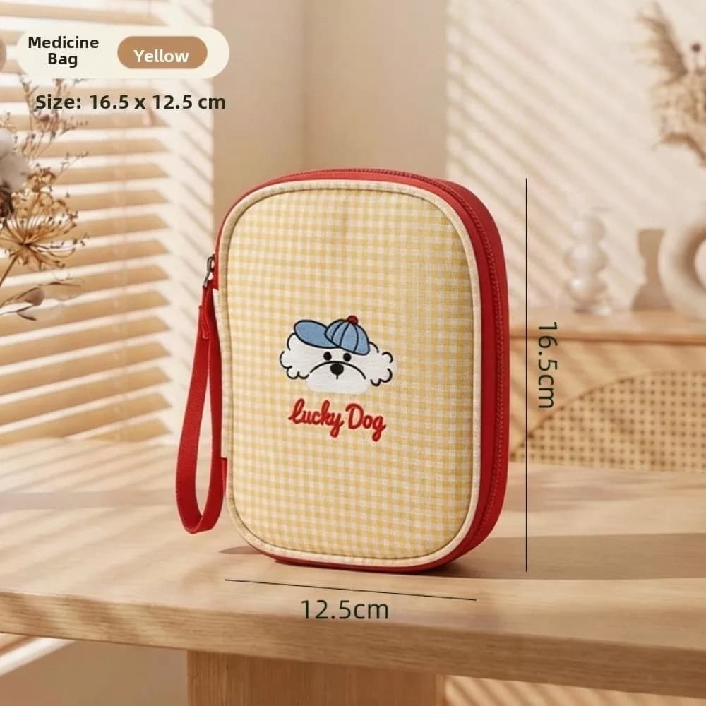 Nuova Mini Borsa Portamedicinali Leggera, Kit di Pronto Soccorso con Disegni Cartoon, Resistente Contenitore per Pillole, per Campeggio e Viaggi all'Aperto