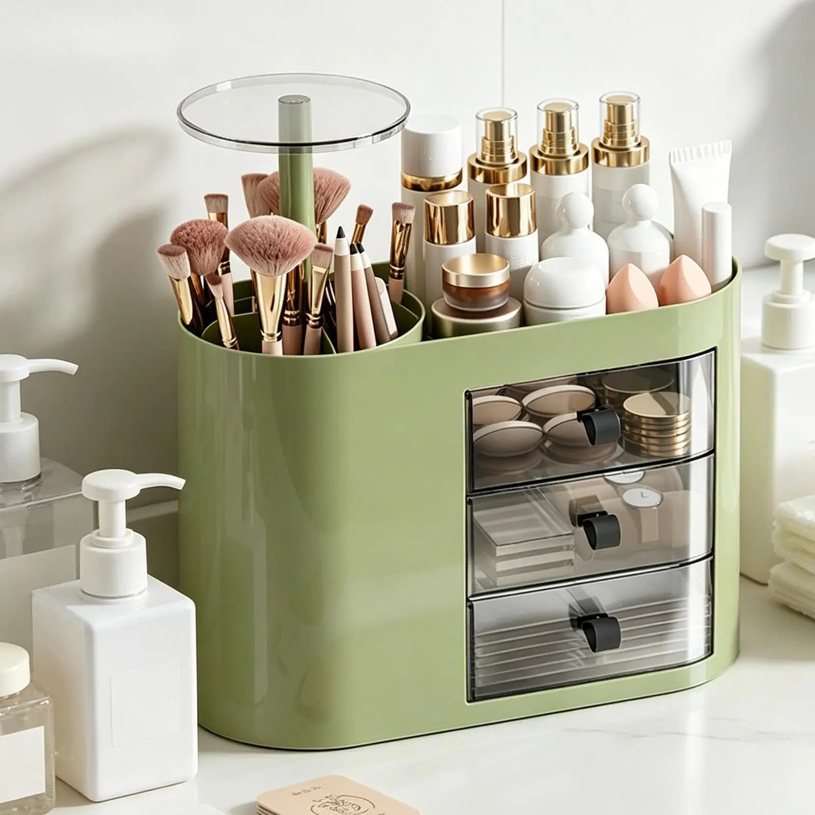 Organizzatore per Trucchi Grande, Contenitore per Cosmetici da Toeletta, Organizer per Profumi, Pennelli, Rossetti e Prodotti Skincare