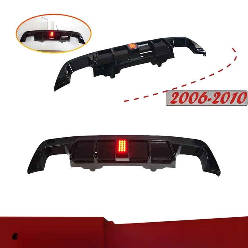 High Quality Competition Edition Rear Bumper Diffuser Lip with LED Kits for 5 Series E60 2006-2010