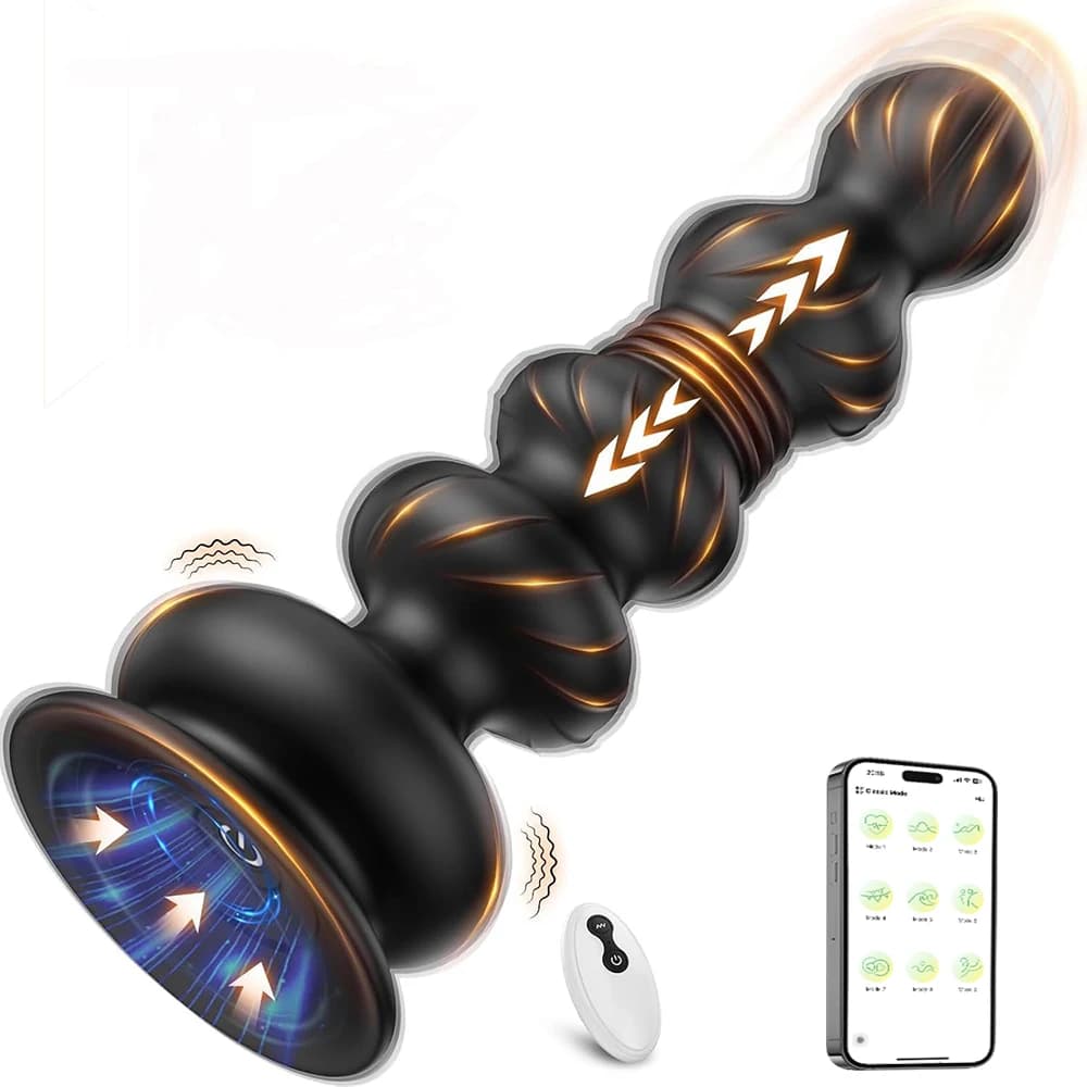 Giocattolo Sessuale, Plug Anale Vibrante, Stimolatore Anale con Perline, Plug Anale per Masturbazione, Giocattoli Anali Vibranti per Uomini e Donne