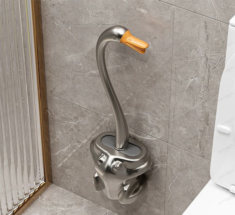 Spazzola per WC da parete senza foratura | Spazzola per Pulizia Bagno con Manico Lungo e Design Animale Carino