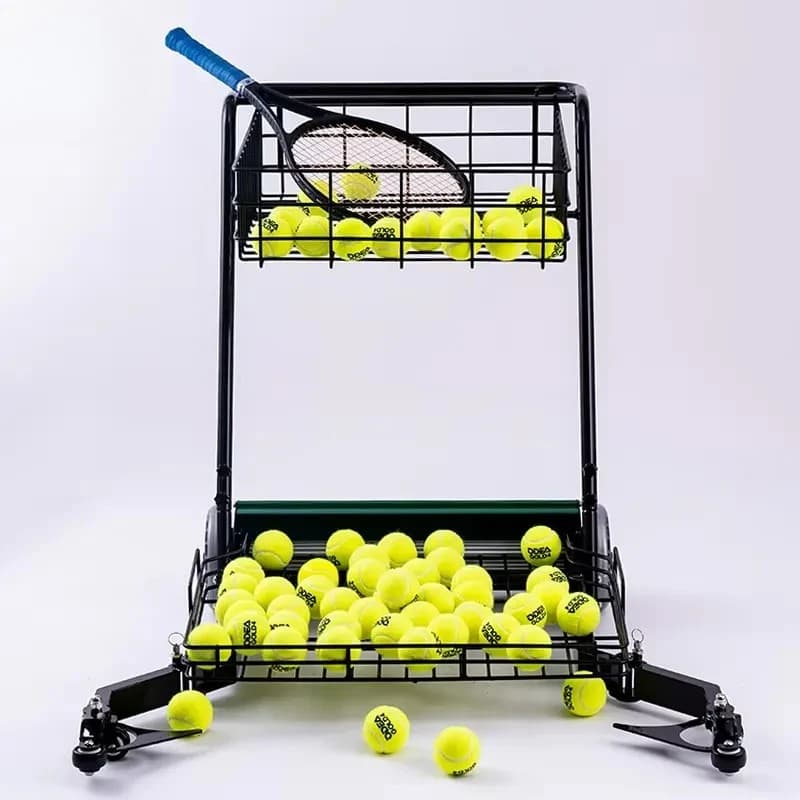 Automatic Tennis Ball Picker Metal Collector Machine Outdoor Sports Training Aid Black Digital Printing