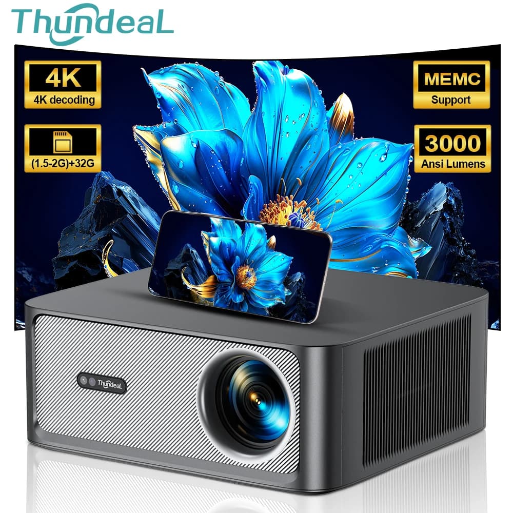 ThundeaL TD98Pro 2K 4K Full HD 1080P Portable Projector Automatic Focus Android WiFi Home Cinema Outdoor Game Pro