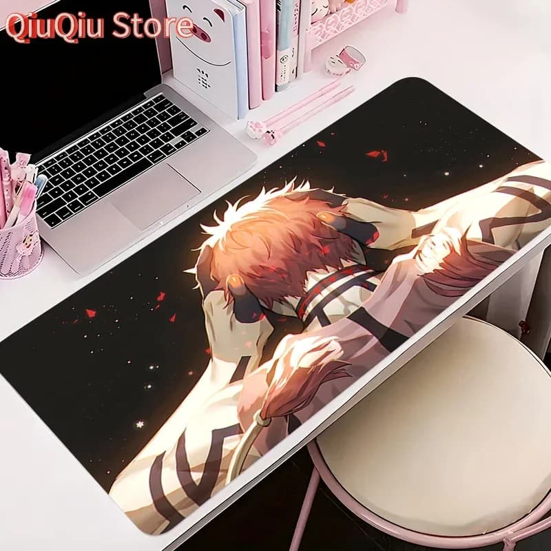 Tappetino per mouse Anime Tappetino per mouse in gomma antiscivolo HD Tappetino per scrivania da ufficio Accessori per PC da gioco Tappetino per tastiera D-demon Slayer Akaza di grandi dimensioni