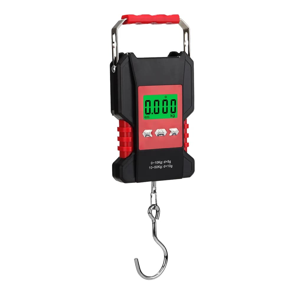 Bilancia Digitale Impermeabile Ricaricabile da Appendere, Bilancia per Bagagli 50kg-2g con Display LCD, Bilancia Portatile da Pesca con Metro a Nastro