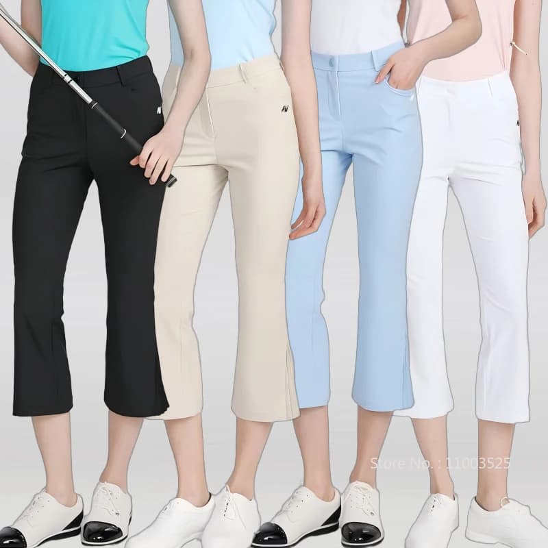 Pantaloni da golf AW per donna Pantaloni corti estivi slim Pantaloni sportivi a pieghe svasati Abbigliamento sportivo casual a vita alta da donna XS-3XL