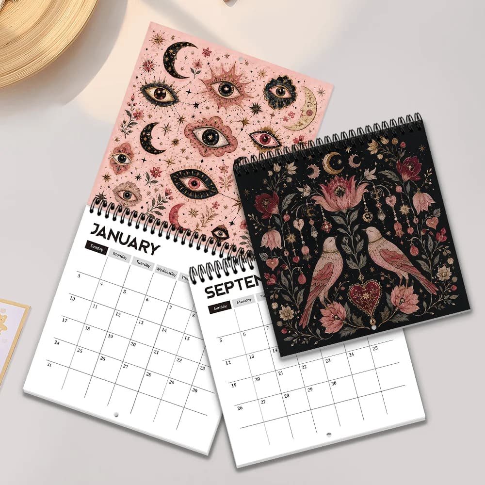 1pc 2027 Wall Calendar, Star,Moon, And Flower Tarot Theme,12-month Monthly Planner,perfect Gift For Birthdays,Christmas,New Year