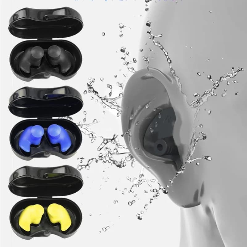1set Swimming Earplugs Waterproof Reusable Silicone Ear Plugs Diving Sport Plugs For Water Surf Showering Bathing Accessories
