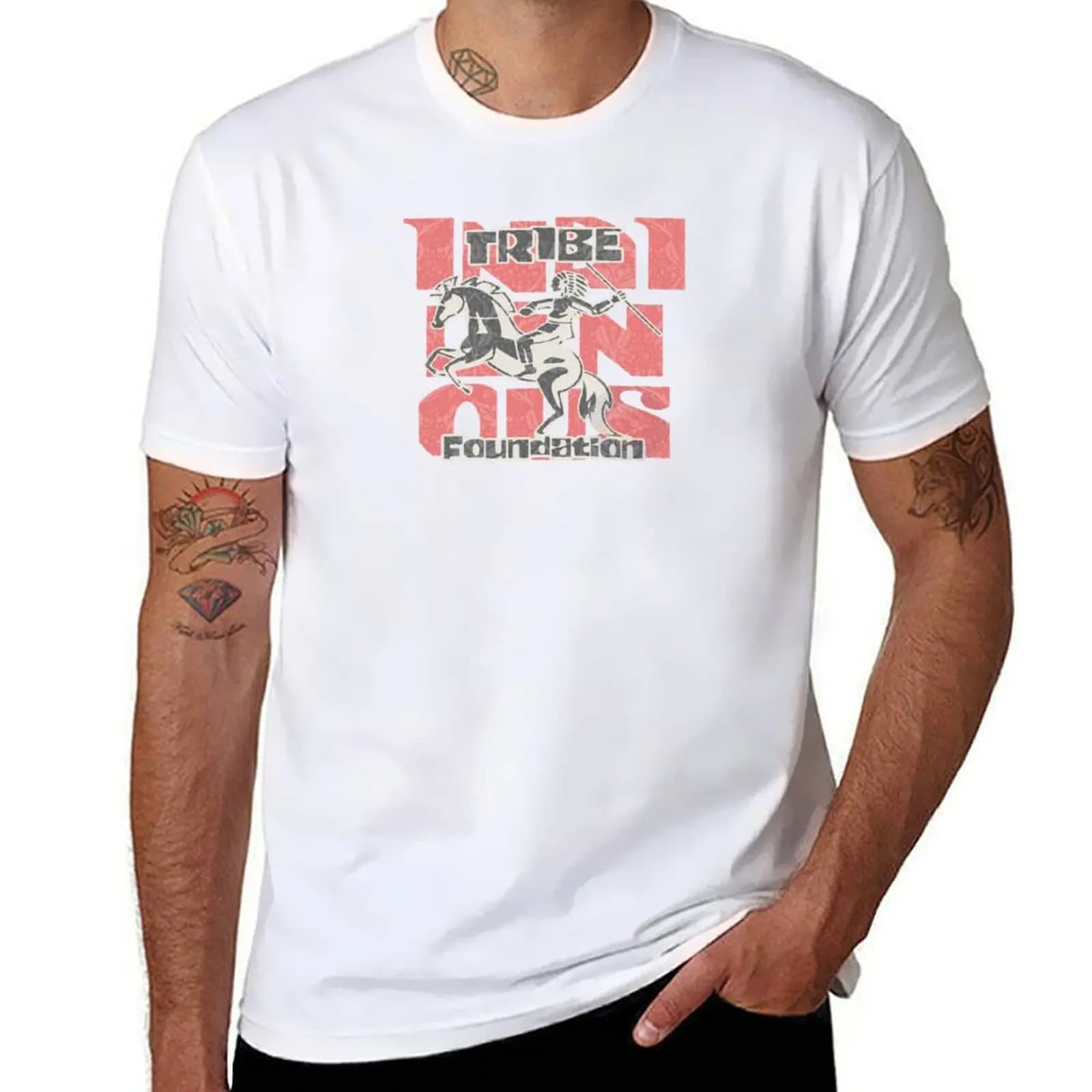 TRIBE Store Foundation T-Shirt Casual Holiday T-shirt a maniche corte