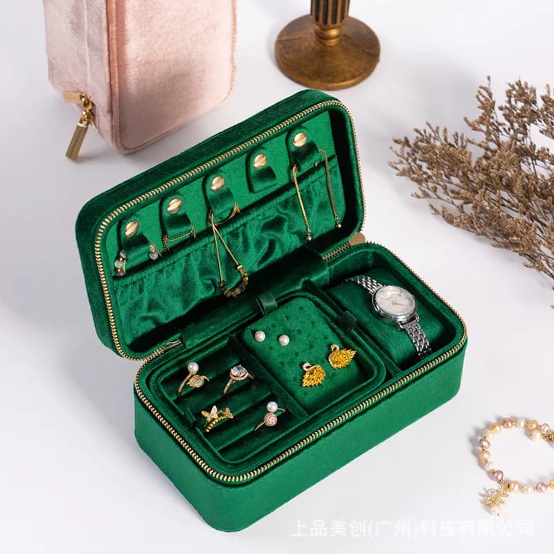Premium Velvet Jewelry Organizer Travel Organizer Box for Watches Earrings