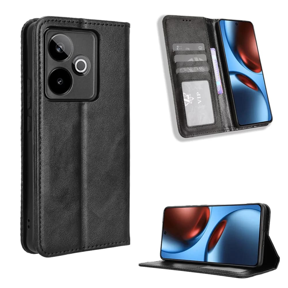 Custodia a portafoglio di lusso in pelle PU con chiusura magnetica per OPPO Realme GT7 5G, compatibile con OPPO Realme GT7 GT 7T RealmeGT7