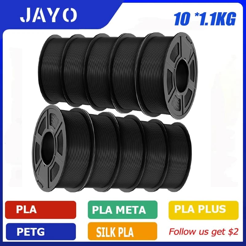 JAYO 10 rolls 1.75mm petg/PLA plus/PLA+2.0/tpu/abs/APLA/pla opaque/HS-PLA/Silk thread 3d printer for 3D printer and 3D pen DIY