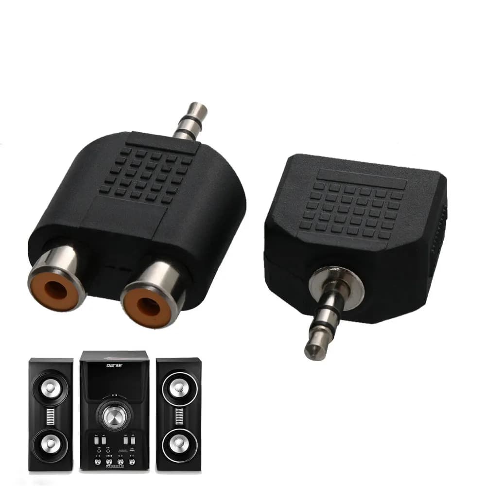 Adapter Audio Jack female 3.5mm double 2 RCA adapter Audio Splitter to Y for accessories Video headphone converter Video TV