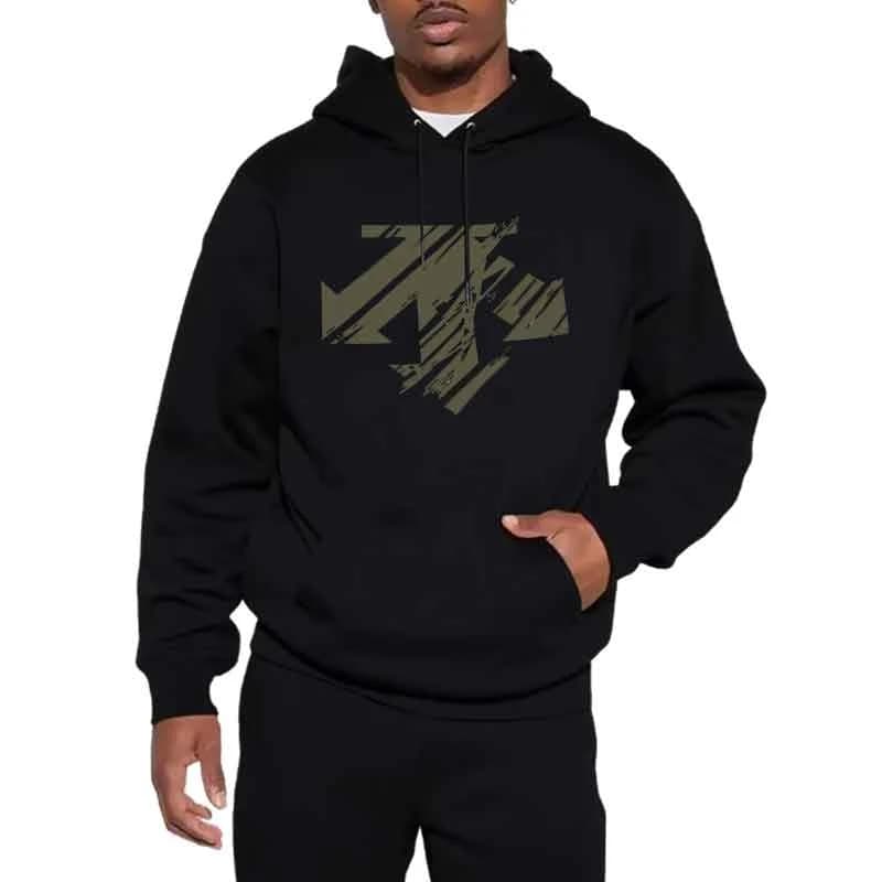 Men's Streetwear Hoodie EU Size Oversized Hooded Sweatshirt with Camo Style Print for Sports & Casual