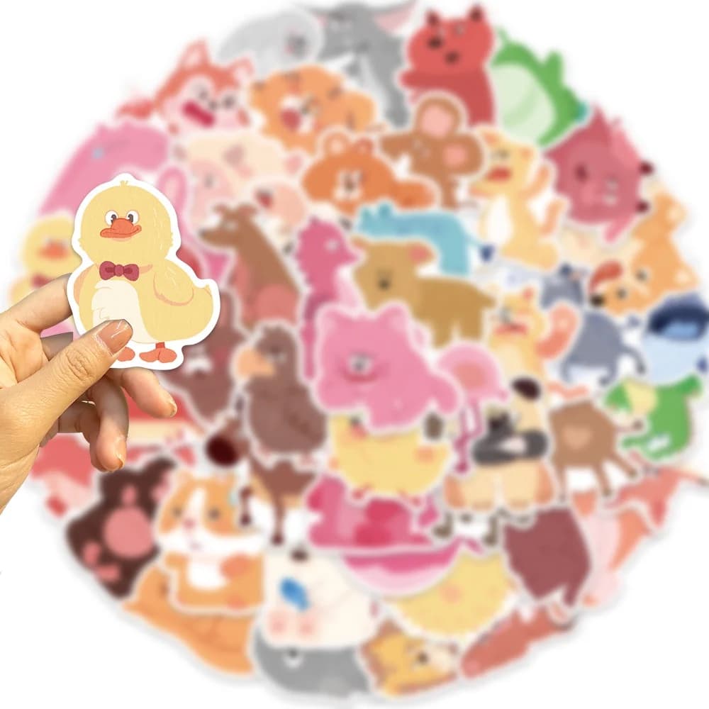 50 pezzi di cartone animato acquerello animale adesivo decorativo impermeabile graffiti per casco astuccio decalcomanie BulingBulingStickers Store