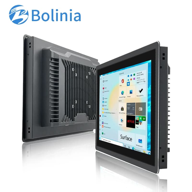 Bolinia PC Industriale All-in-One da 15,6 Pollici X86, Tablet Industriale Fanless con Schermo Touch, PC Industriale con VGA/USB