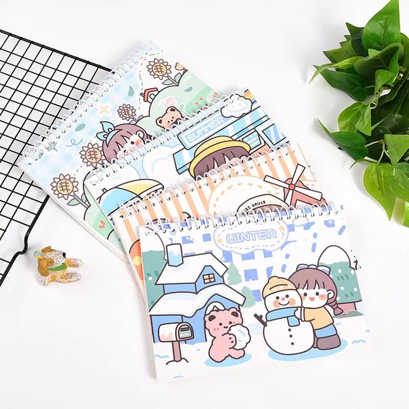 A5/A4 Spiral Book Coil Notebook To-Do Lined Journal Diary Sketchbook For School Supplies Stationery