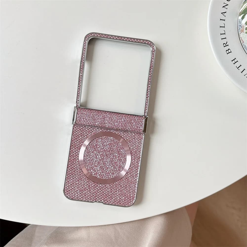 Per la ricarica wireless placcatura magnetica custodia in pelle PU per Motorola Razr 50 40 Ultra Moto Razr 50 copertura protettiva cerniera