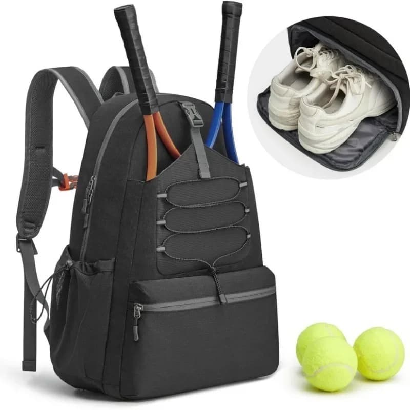 Large Capacity tennis bag Outdoor pickleball bag with shoe compartment Portable backpack to store tennis racks for sports fitness