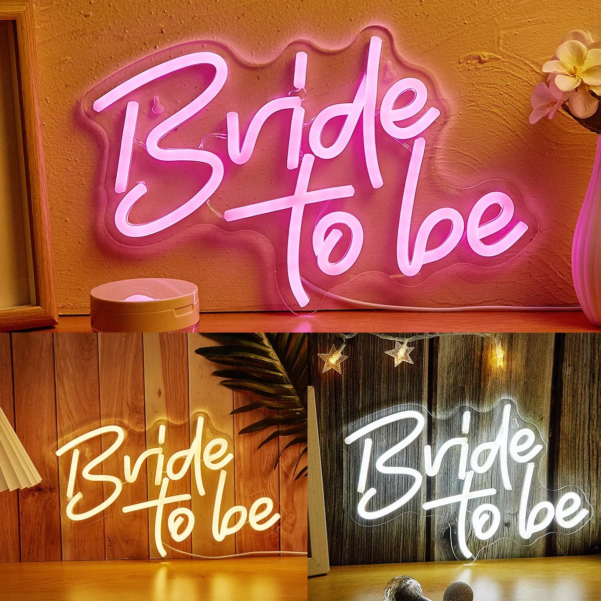 Chi-buy LED Neon Bride To Be USB Powered Neon Signs Night Light 3D Wall Art & Game Room Bedroom Living Room Decor Lamp Signs