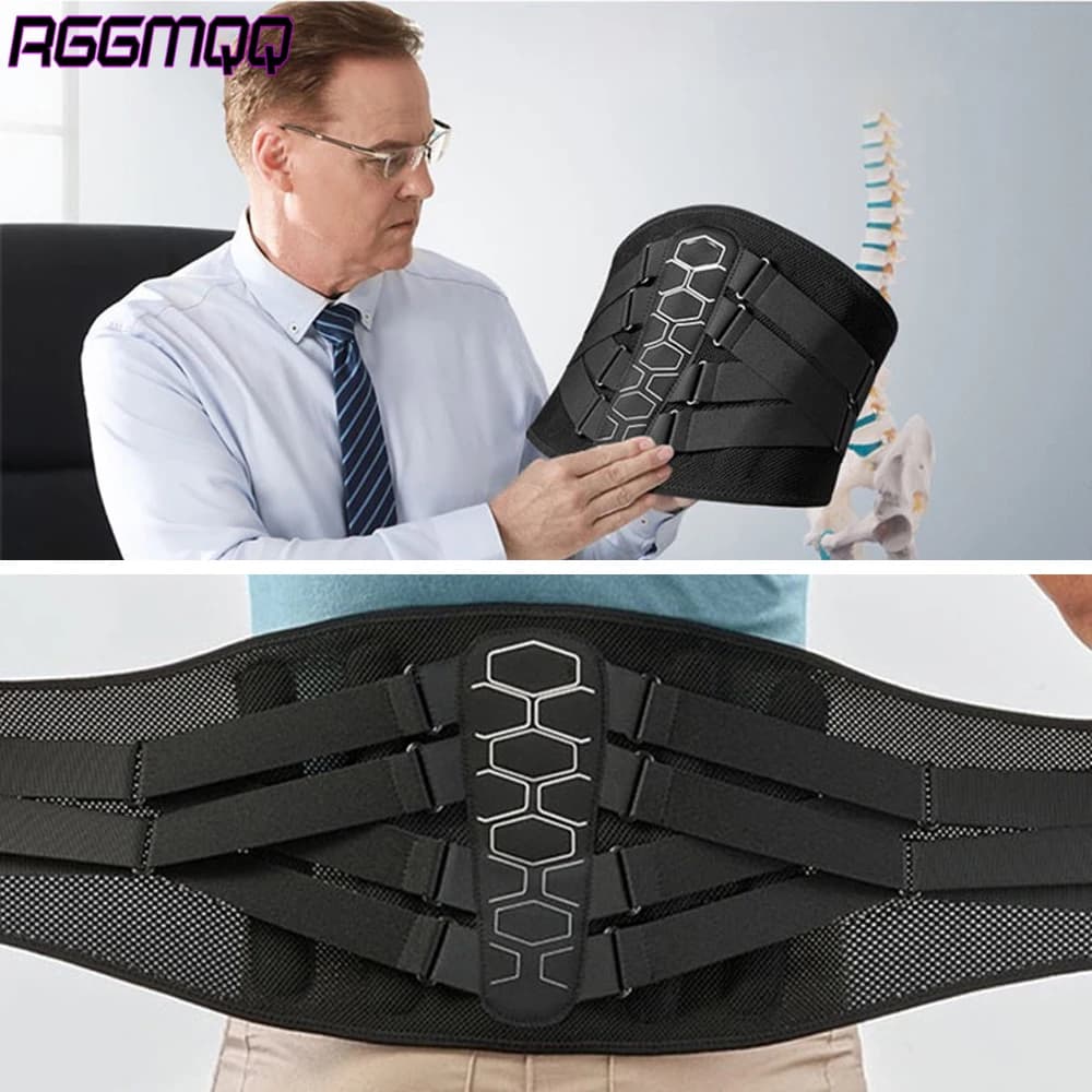 Tutore per la schiena per alleviare il dolore lombare - Cintura di supporto lombare con sistema di puleggia regolabile, design bionico della colonna vertebrale - per uomini e donne