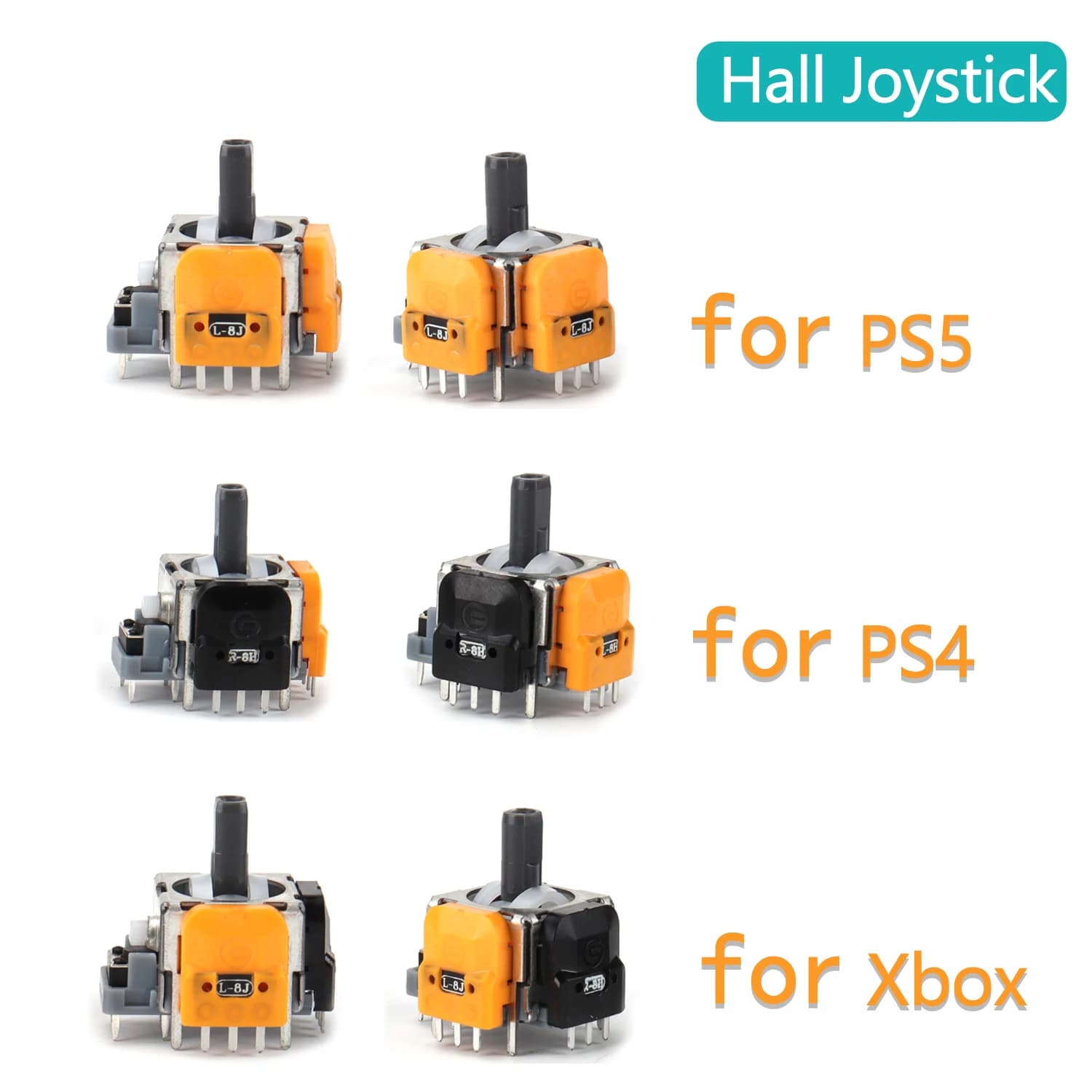1 paio di ricambio Joystick ad effetto Hall Joystick analogico 3D per PS5 PS4 Xbox One SX Controller ThumbStick Parti di riparazione Accessorio