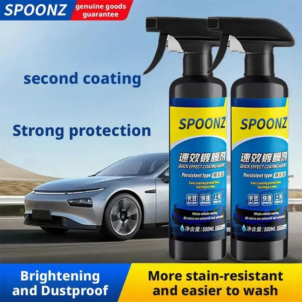 Spray per rivestimento auto, agente di rivestimento ad effetto rapido, spray antigraffio per rivestimento in cera per pellicola per auto, vetro olio (1 pezzo + spugna + tessuto) Emulsione Cl F3I8