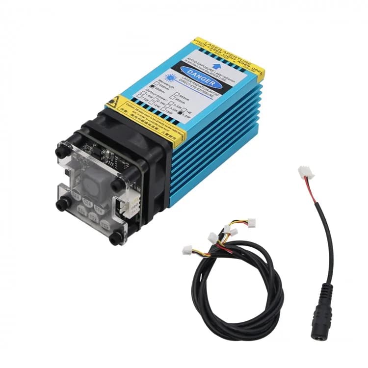Modulo laser blu da 5,5 W 450 nm Modulo TTL per incisione e taglio laser 5500 mw per legno in acciaio inossidabile da 3 mm
