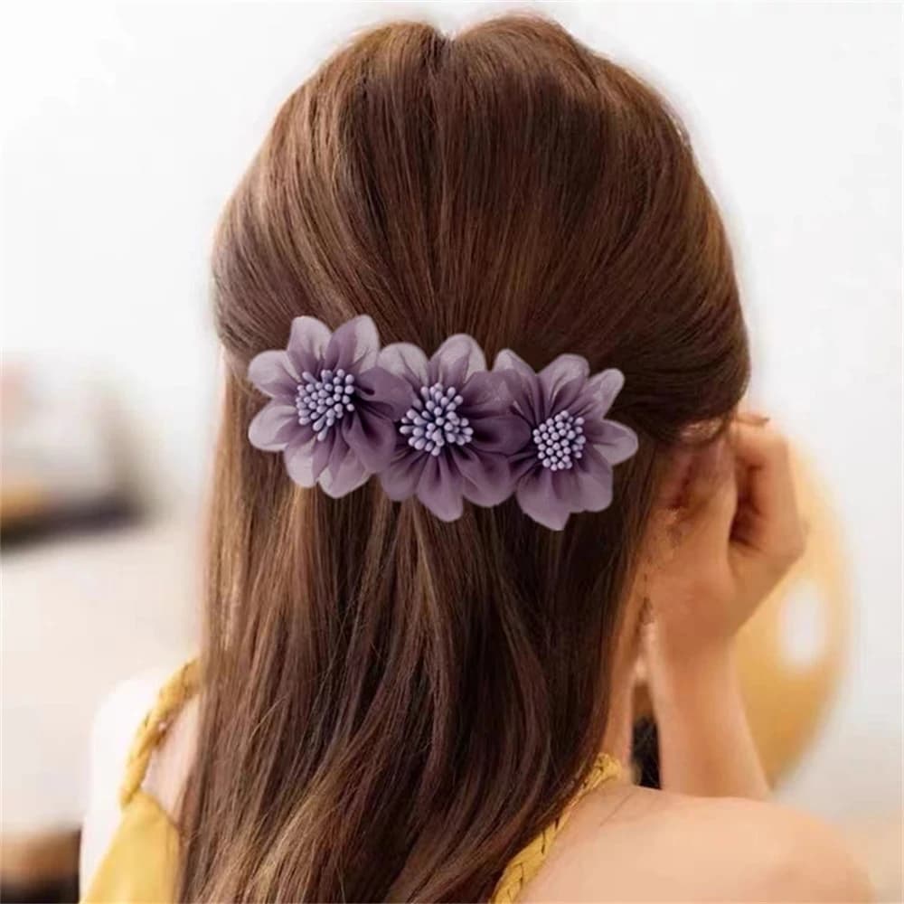 Women Flower Camelia Forcine Barrettes Spring Hair Clips Wedding Facades Girls Horsetail Hairstyle Accessories Hairstyle Hairdressing