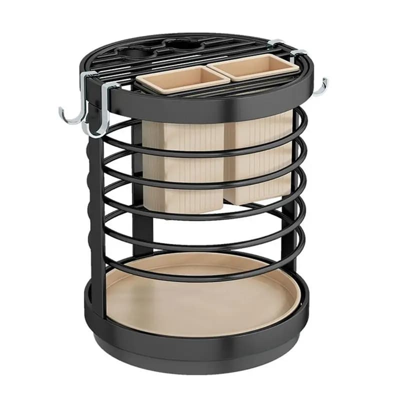 A67P-360 °Rotation Knife Holder Stand For Knives Kitchen Metal Stands For Cutlery Utensil Inserted Block Storage Tank