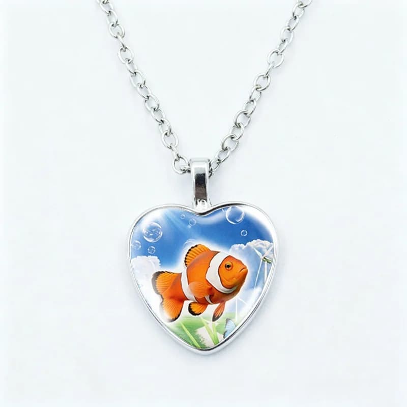 Frutiger Aero Necklace Funny Meme Necklace Glass Dome 25MM Heart Shape Pendant Necklace Jewelry Charm Fans Gift