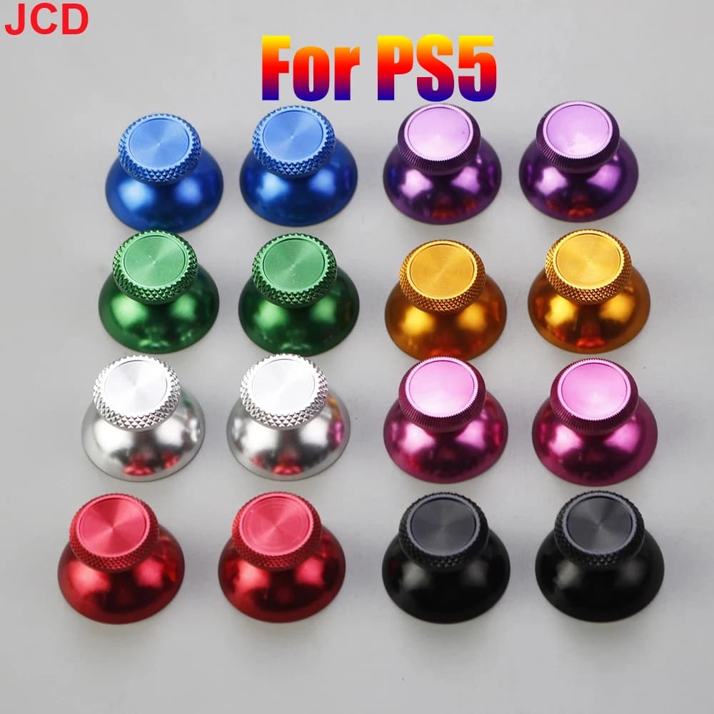 JCD 1 paio = 2 pezzi Joystick analogico in metallo alluminio thumb Stick Grip Cap per Controller PS5 Gamepad Rocker Caps Thumbstick accessori