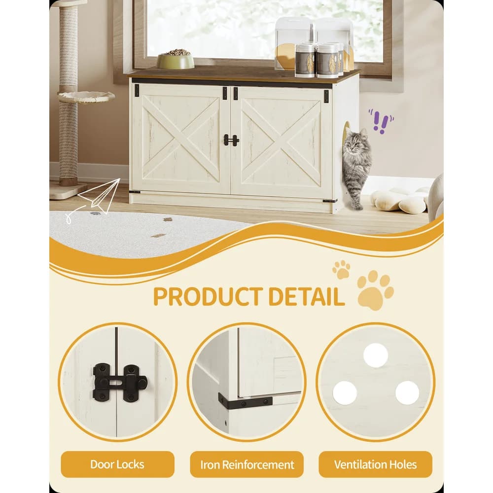 Mobiletto per lettiera per gatti, contenitore per lettiera nascosto con divisori rimovibili, ingresso reversibile lato sinistro o destro, casetta per gatti