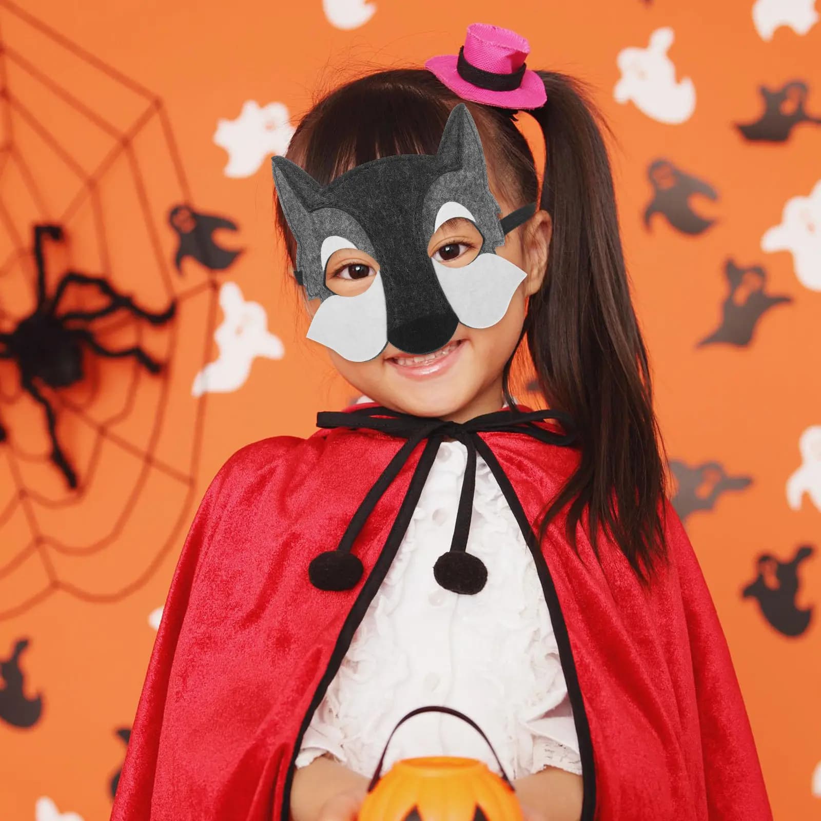 Set di 3 Maschere da Lupo per Bambini, Maschera Animale Mezza Faccia, Design Unico a Cartone Animato, Accessorio per Cosplay, Festa, Ballo, Compleanno