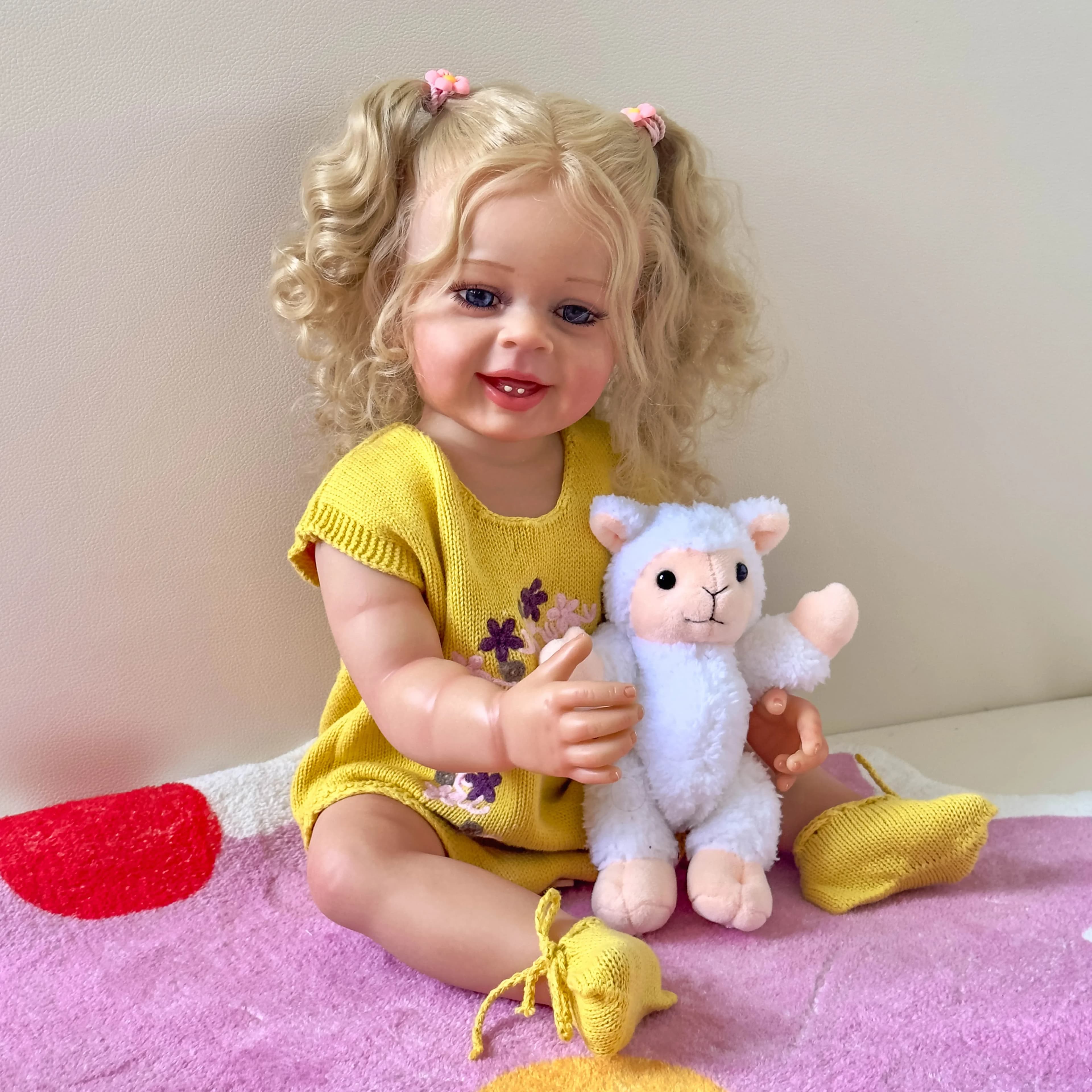 22 ''Yannik Full Vinyl Girl Body Lifelike Reborn Doll Strati multipli Pittura 3D Pelle Vene visibili Radice della mano Capelli da collezione