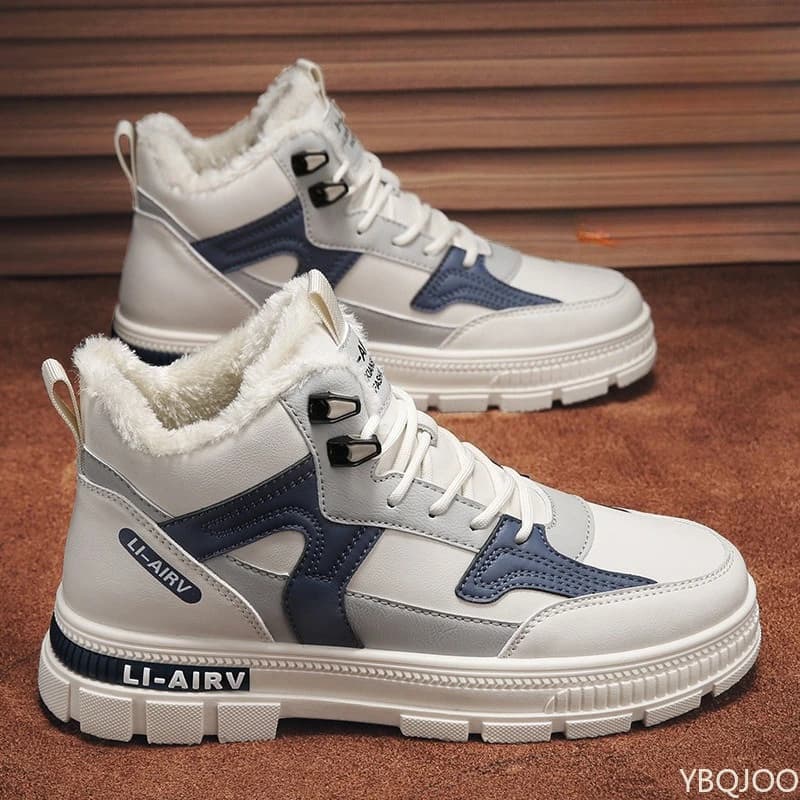 Scarpe da uomo alte versatili alla moda autunno inverno scarpe di cotone calde e spesse scarpe sportive da uomo comode per il tempo libero