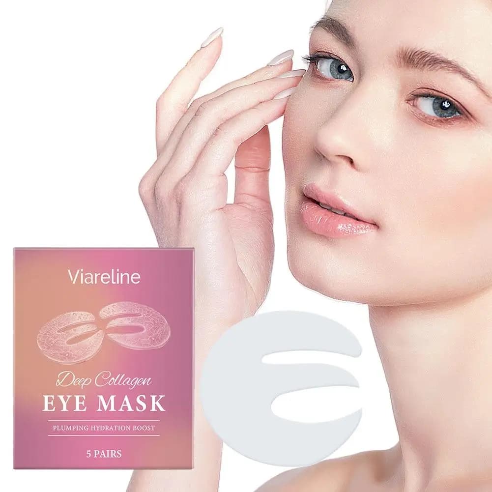 Maschera per Occhi con Peptidi di Collagene, Cura Profonda, Riduce Rughe Sottili e Occhiaie, Idratante, Delicata sulla Pelle, Ideale per Viaggi