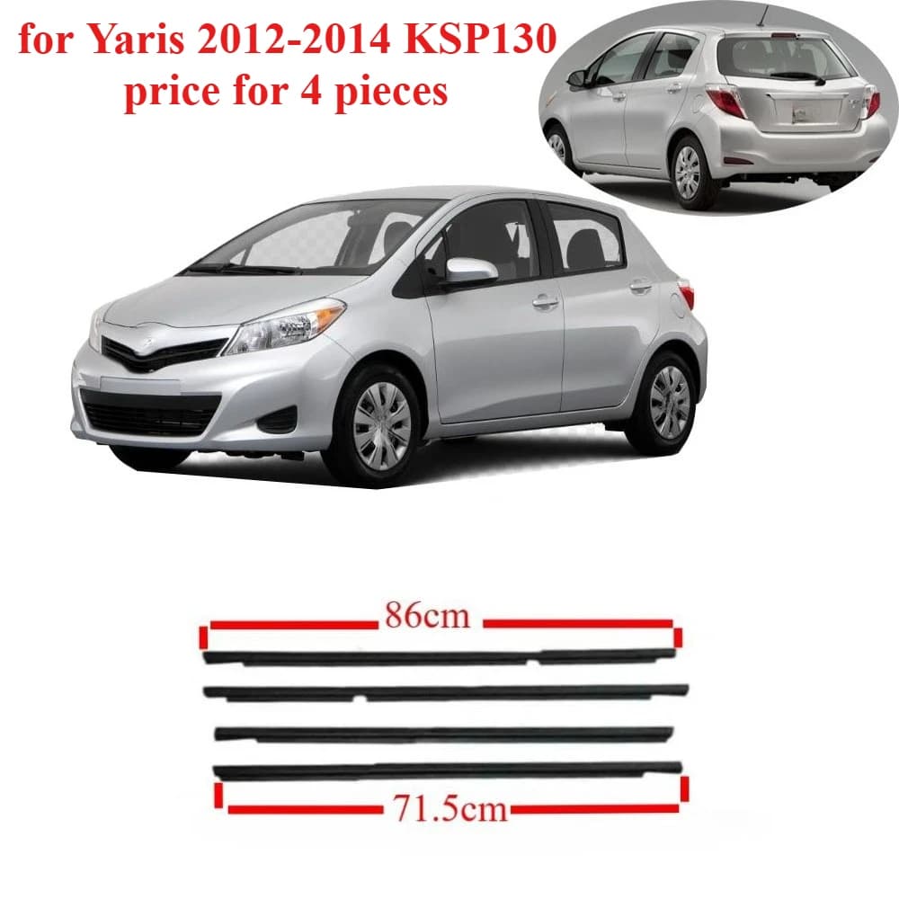 4 Pieces Euro Model Moulding Belt Line Seal for Yaris 2012-2014 KSP130 NHP131 NLP135 NSP130 Protect Door Rubber 68210-52181