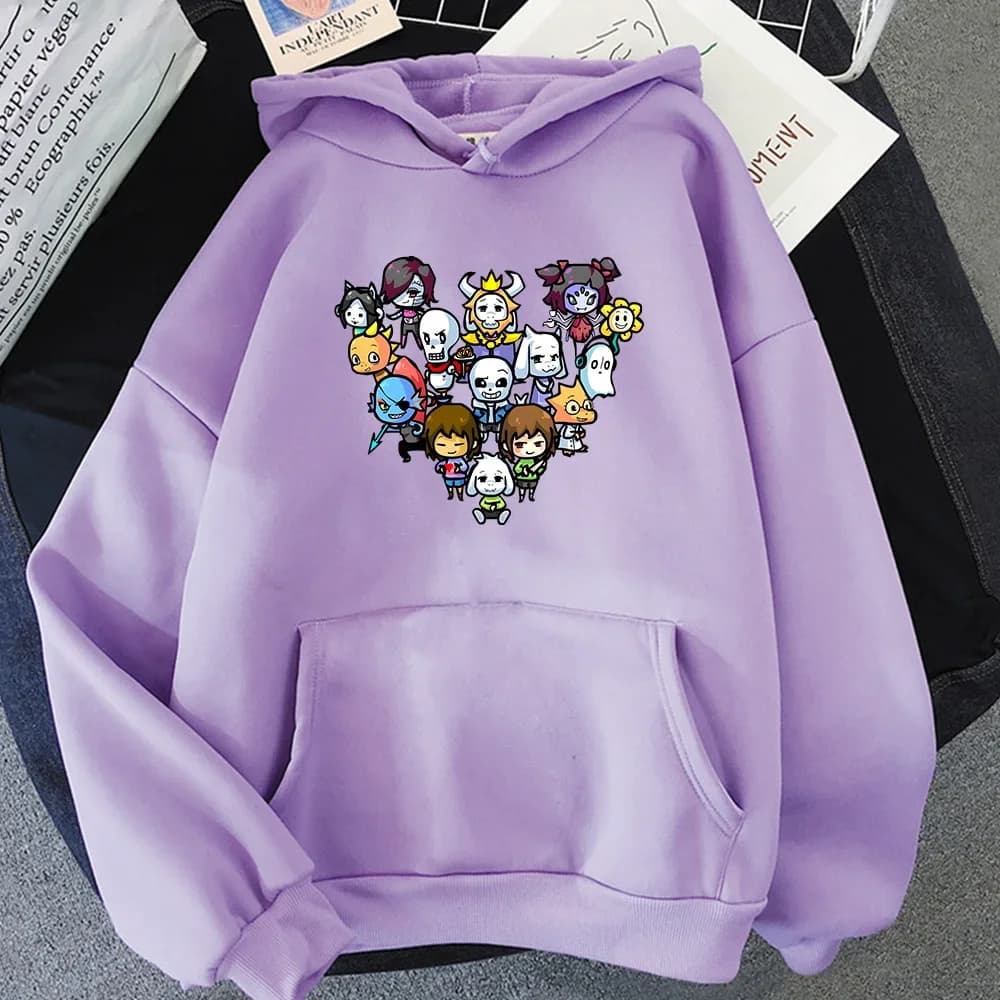 Undertale Chara Personaggi del gioco Felpa con cappuccio stampata Uomo/femmina Kawaii Manga Abbigliamento High Street Pullover grafici popolari Top autunnali