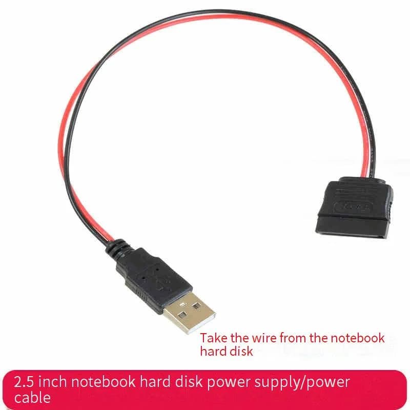 2.5 Inch SATA to USB Power Adapter Cable for Laptop HDD/SSD, External Hard Drive Enclosure, Stable Power Supply Converter