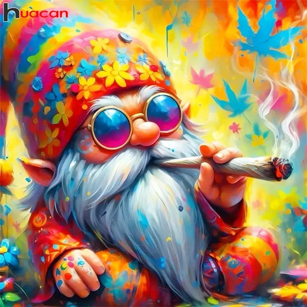 Huacan New Arrivals Diamond Painting Portrait Gnome Kit Diy Mosaic Cartoon Diy Handmade Gift Wall Art Decor Rhinestone Pictures