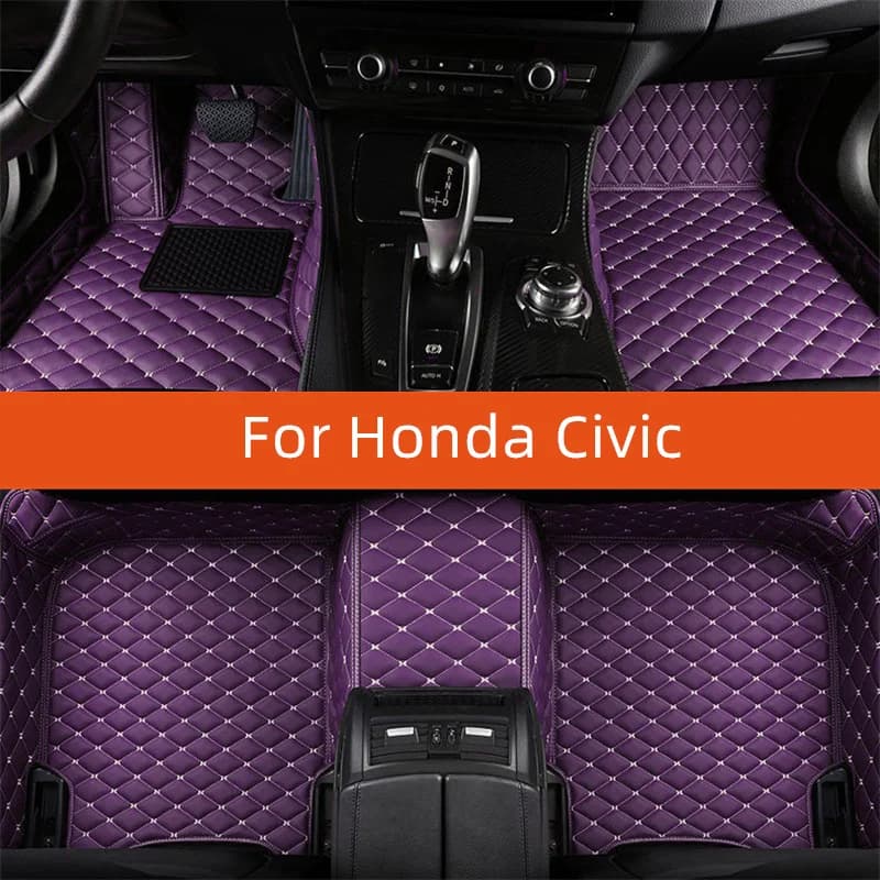 Tappetino per auto in pelle personalizzato per Honda Civic Type R 2020 2021 2022 2023 2024 2025 2026 2027 Tappetino per auto Accessori interni