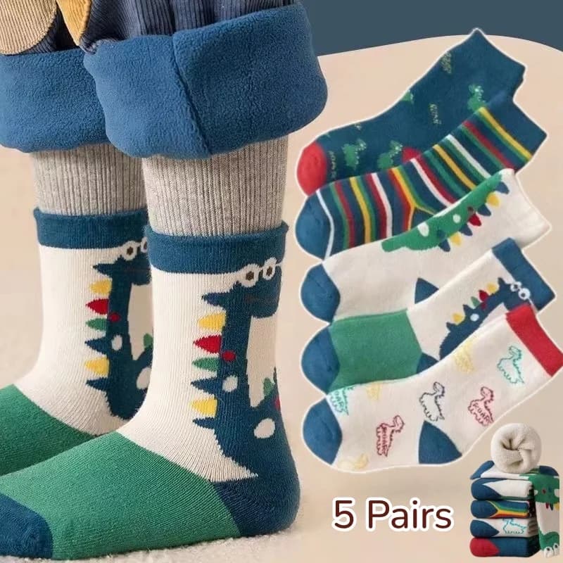 Winter Socks Baby Socks 5 Pairs /bag Warm Cotton Cartoon Socks Kids Girls Boys Thicken Sock