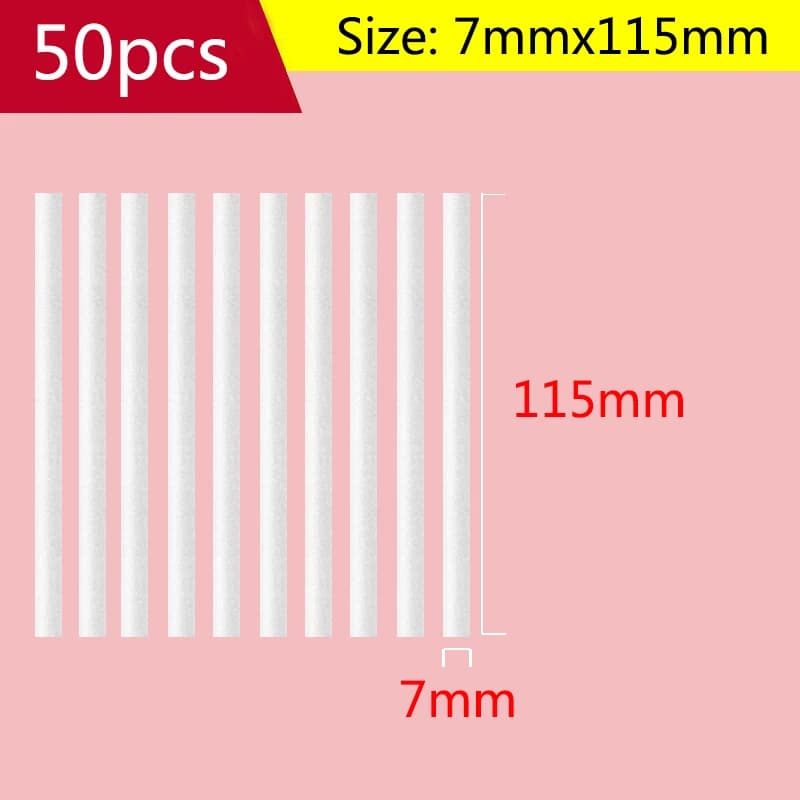 7mmx115mm 50pcs Air Humidifier Aroma Diffuser Replacement High Quality Water Absorbing Cotton Swab Filters Universal Cuttable